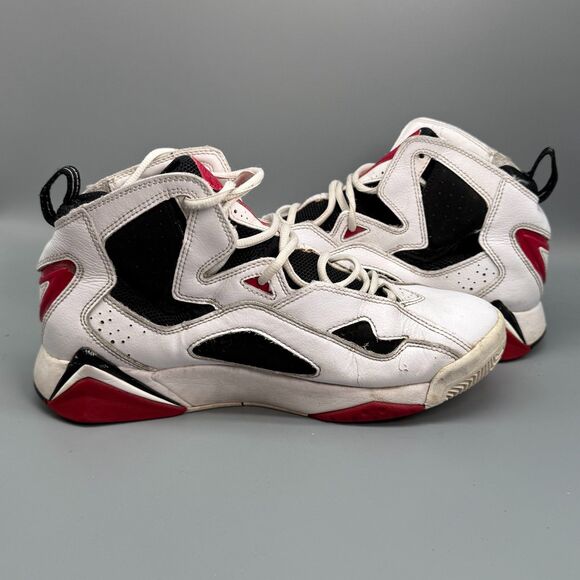 Jordan True Flight Men's 10 White Leather Basketball Sneakers Lace-Up Ankle - Picture 6 of 10